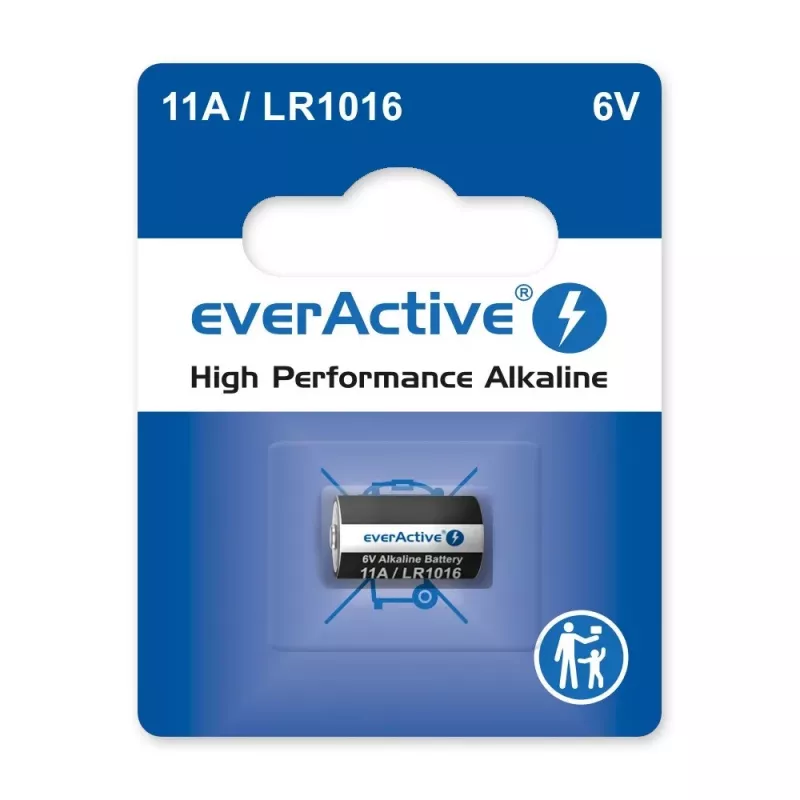 Baterija automobilio nuotolinio valdymo pultui everActive 11A LR1016 MN11 6V šarminė, mygtukinė 10,3×16 mm, 1 vnt.