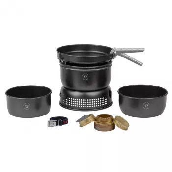 Trangia Stove Travel Set 35-5 UL/BL juoda – lengvas kompaktiškas stovyklavimo virimo rinkinys