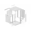 Lanberg montuojamas ant sienos 19 inch 12U 600x600 mm pilkas stovo spintas (stiklinės durys)