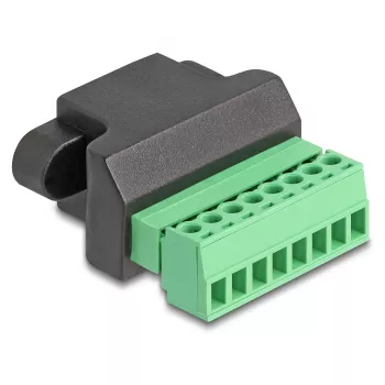 DeLOCK RJ45 kištukas į gnybtų bloko adapterį 2 kontaktai 66589 Juoda Žalia