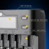 Įkroviklis baterijoms everActive UC-800 AC 12V 3A – LiFePO4/LiPo/NiMH, AA/AAA/9V, iki 10 baterijų, 12 V įėjimas, ekranas, juodas