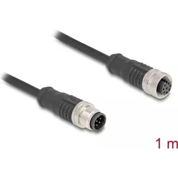 Delock M12 kabelis A-koduotas 8 kontaktų kištukas į lizdą PVC 1 m (80803)