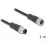 Delock M12 kabelis A-koduotas 8 kontaktų kištukas į lizdą PVC 1 m (80803)