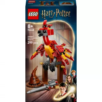 LEGO statomas Feniksas Fawkes – Dumbldoro Feniksas modelis 76448, 299 dalių, 160 mm aukštis, nuo 8 metų