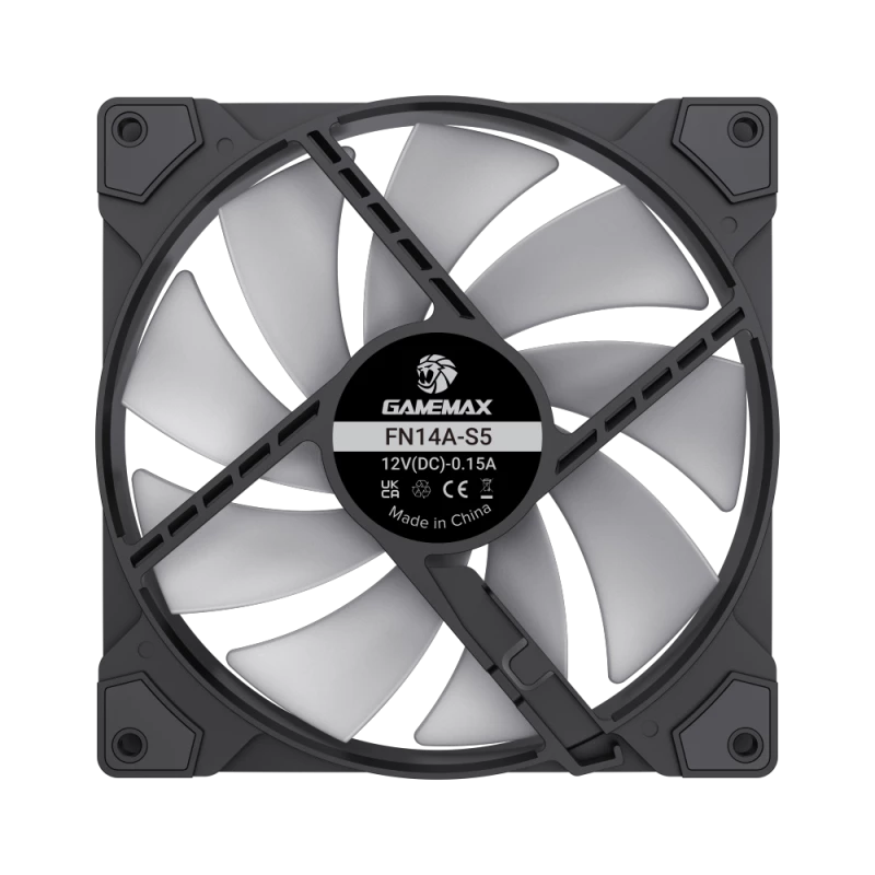 Gamemax FN14A-S5 140 mm korpuso ventiliatorius juodas