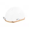 Dėžutė duonai Maestro MR-1678G ovali, plastikas ir bambukas, 350×200×250 mm, stumdomas baltas dangtelis
