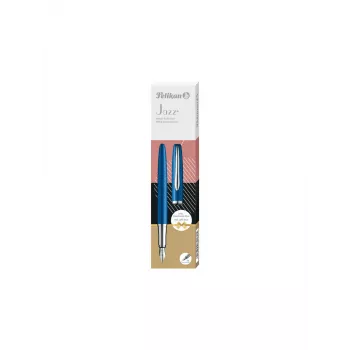 Parker stiliaus rašiklis Pelikan Jazz Noble Elegance P36 kasetinis, mėlynas sidabrinis