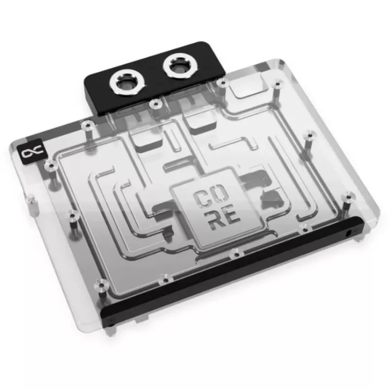 Alphacool 10260 Aliumininė galinė plokštė chromas juoda 154 mm