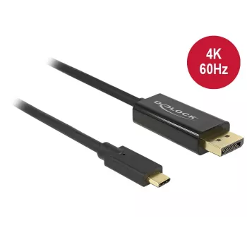 DeLOCK 85256 vaizdo kabelio adapteris 2 m USB Type-C – DisplayPort juodas