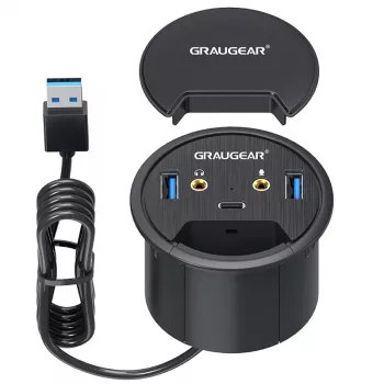 USB centrinis įrenginys (hub) GRAUGEAR G-THUB-AU-60 USB 3.2 Gen 1 Type-A juodas