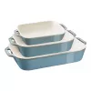 Staub 40508-172-0 keramikos stačiakampis kepimo indų rinkinys, 3 dalių, antikinio turkio spalvos