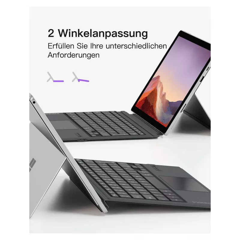 inateck klaviatūra Surface pilka, Surface GO 1-4 Com. QWERTZ