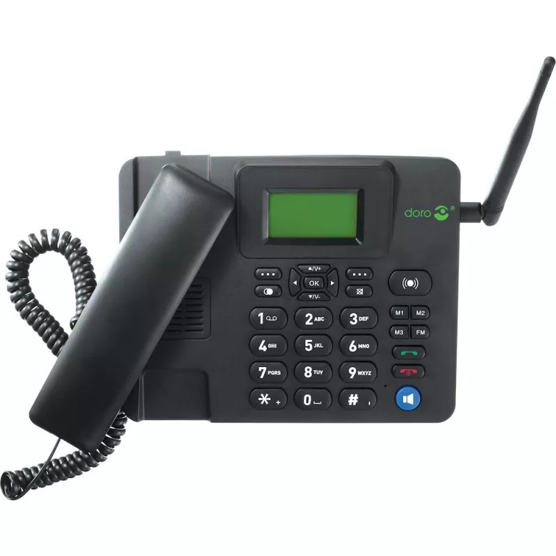IP telefonas Doro 4100H juodas laidinis ragelis LCD 128x64 500 įrašų