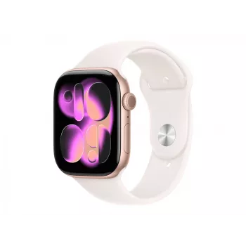 Apple Watch Series 11 GPS 46mm rožinio aukso aliuminio korpusas su švelniai rausvu sportiniu dirželiu S/M