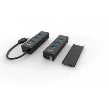 UNITEK Y-3089 USB 3.2 Gen 1 (3.1 Gen 1) Type-A 4 prievadų aktyvus šakotuvas 5000 Mbit/s Juodas
