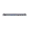 KVM jungiklis Unitek D1106AGY01 USB-C triguba 4K dokų stotelė su KVM, 3x USB-A, 5x USB-C, HDMI×2, DP×1, RJ-45, SD skaitytuvas, 3840×2160@60Hz, aliuminis