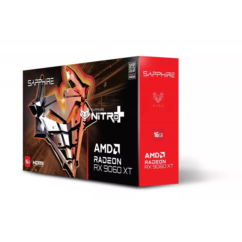 Vaizdo plokštė Sapphire NITRO+ Radeon RX 9060 XT — 8 GB GDDR6, 128 bitų, PCIe x16 5.0