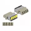 Optinis skaidulų movos adapteris DeLOCK 86904 LC Quad moteriškas į LC Quad moterišką, daugiamodis, smėlio spalvos