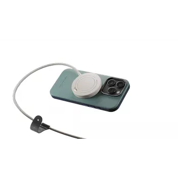 Belaidis įkroviklis stovas native union Snapstand Qi2, smiltainio spalva, maitinamas USB, 1,5 m laidas