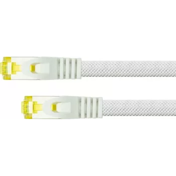 Python Series RJ45 jungiamasis kabelis su Cat.7 žaliava - Užrakto apsauga (RNS) ir nailono pynė - S/FTP - PiMF - Halogen-free - 500MHz - OFC - Baltas - 1,5m (8070PY-015W)