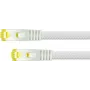 Python Series RJ45 jungiamasis kabelis su Cat.7 žaliava - Užrakto apsauga (RNS) ir nailono pynė - S/FTP - PiMF - Halogen-free - 500MHz - OFC - Baltas - 1,5m (8070PY-015W)