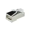 RJ45 jungtis LogiLink MP0022 juoda permatoma, Cat.6 ekranuota, 100 vnt.