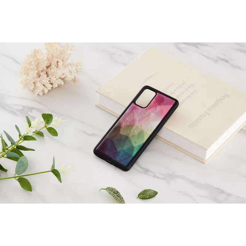 Telefono dėklas iKins, Samsung Galaxy S20+ — vandens gėlės dizainas, juodas