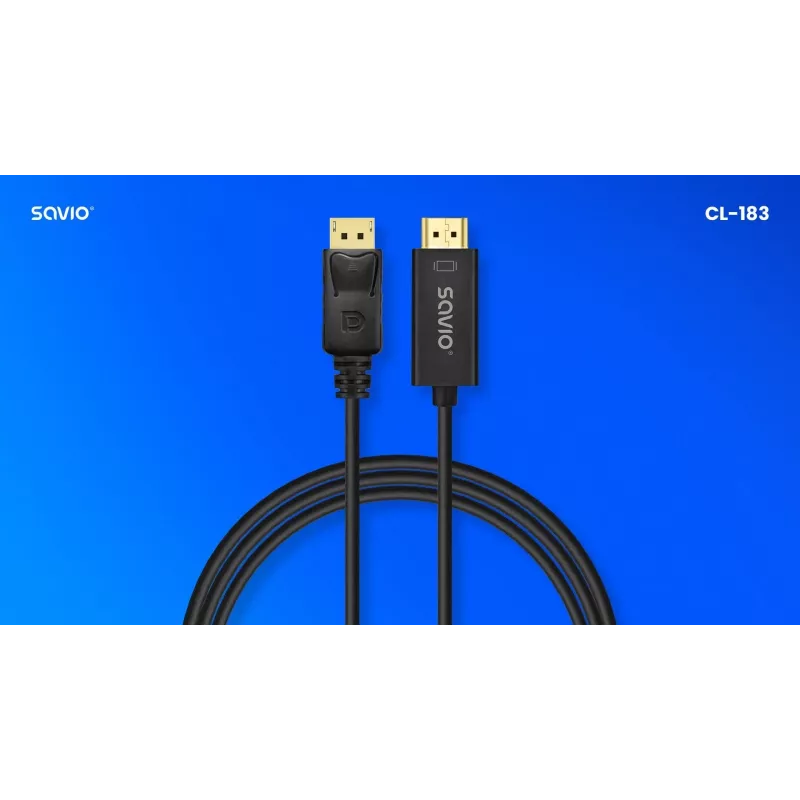 Kabelis DisplayPort į HDMI 1,5 m, CL-183 Savio SAVKABELCL-183