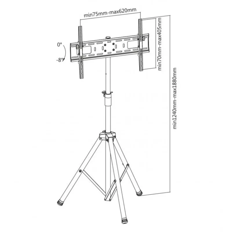 Sieninis TV laikiklis Sbox FST-846 (37-70 colių / 35 kg / 600x400)