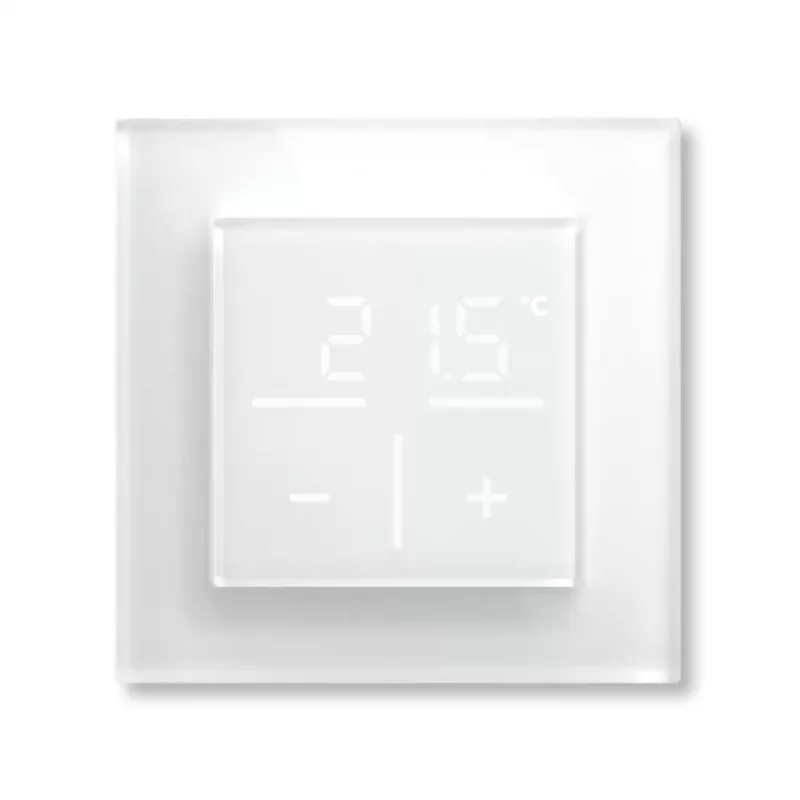 Homematic IP 161333A0 sieninis termostatas su stikliniu korpusu ir CO2 jutikliu, skaitmeninis RF, 230 V, 54,5×54,5×29 mm