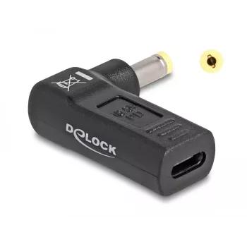 DeLOCK adapteris USB Type-C moteriškas į HP 4,8 x 1,7 mm vyriškas 90° kampu