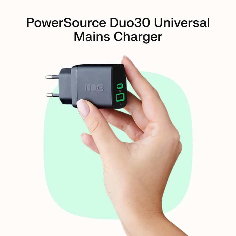 Green Cell PowerSource Solo30 30W Juodas – USB-C vieno prievado maitinimo adapteris
