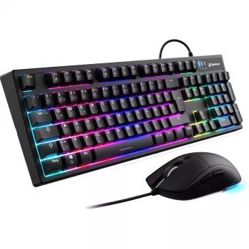 Žaidimų klaviatūros ir pelės rinkinys Sharkoon SKILLER SGB15 Combo DE su vokišku išdėstymu