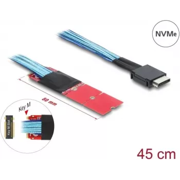 Konverteris M.2 Key M į 1 x OCuLink SFF-8611 su 45 cm laidu — DELOCK 64360