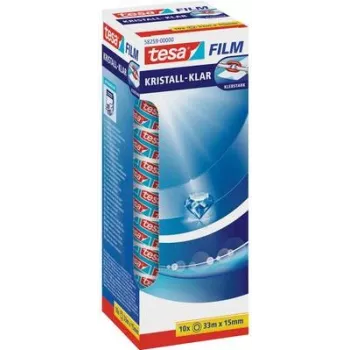 Lipni juosta Tesa Film 58259 skaidri, 33 m x 15 mm, pakuotė po 10 ritinėlių
