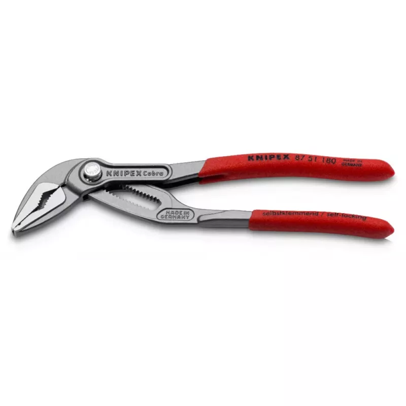 Vandentiekio replės Knipex Cobra ES 87 51 180 SB – reguliuojamas nasrų plotis 0–45 mm