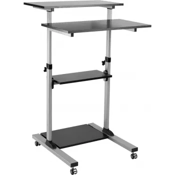 ROLINE PC stovima darbo stotis – stovas LCD ekranui, klaviatūrai, pelei, CPU, spausdintuvui – plastikas, metalas – pilka, juoda (17.02.1547)