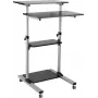 ROLINE PC stovima darbo stotis – stovas LCD ekranui, klaviatūrai, pelei, CPU, spausdintuvui – plastikas, metalas – pilka, juoda (17.02.1547)