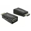 Adapteris DeLOCK 65901 HDMI A (vyriškas) į VGA (moteriška) ir 3,5 mm garso (moteriška) juodas