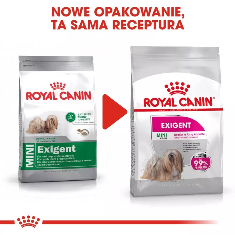 Sausas šunų ėdalas Royal Canin Mini Exigent 1 kg – mažų veislių suaugusiems, 30% baltymų, 22% riebalų