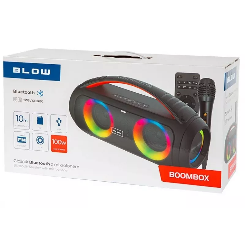 Nešiojamas garsiakalbis BLOW BOOMBOX Bluetooth, 30-356#, Juoda