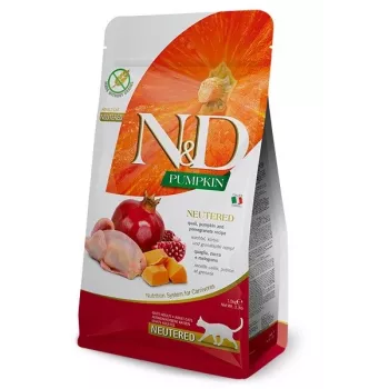 Sausas kačių ėdalas Farmina N&D Pumpkin Adult 5 kg – Putpelių, 46% baltymų, 11% riebalų