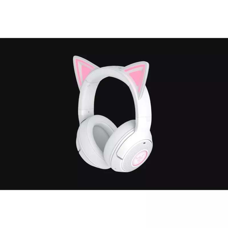 Belaidės žaidimų ausinės su Bluetooth Razer Kraken Kitty V2 BT White, THX Spatial Audio, RGB apšvietimas