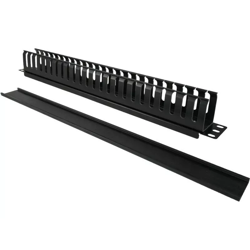 Dėžutė kabeliams Alantec PK008 sieninis organizatorius 1U juoda metalas/plastikas