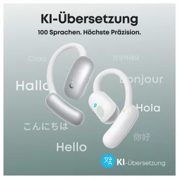 ANKER Soundcore AeroFit 2 AI white Open-Ear-Kopfhrer 35 Stunden Wiedergabezeit IP55 inkl. KI Assisent und bersetzung