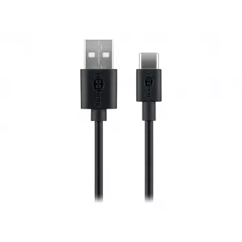 Wentronic Goobay USB kabelis – USB-A (M) į USB-C (M) – USB 2.0 – 3 A – 2,0 m – Juodas (59122)
