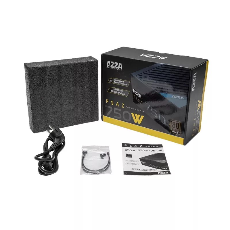 Azza PSAZ-750W maitinimo blokas 20+4 pin ATX ATX juodas