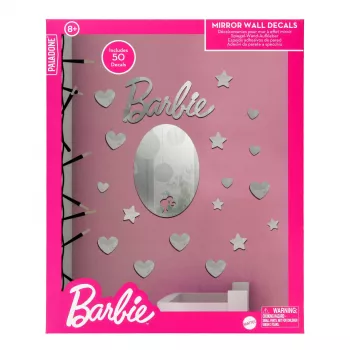 Lipni veidrodinė sienos dekoracija Paladone PP13751BR Barbie dizainas – 50 vnt. savaime lipnių akrilinių veidrodėlių