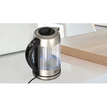 Elektrinis virdulys Black & Decker 1.7 L 2200 W Juodas Nerūdijantis plienas Peršviečiamas