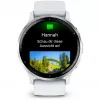 Išmanusis laikrodis GARMIN Venu 3 — 1,4 colių AMOLED, 45 mm korpusas, GPS, Wi‑Fi, 8 GB, sidabrinis/baltas, silikoninis dirželis
